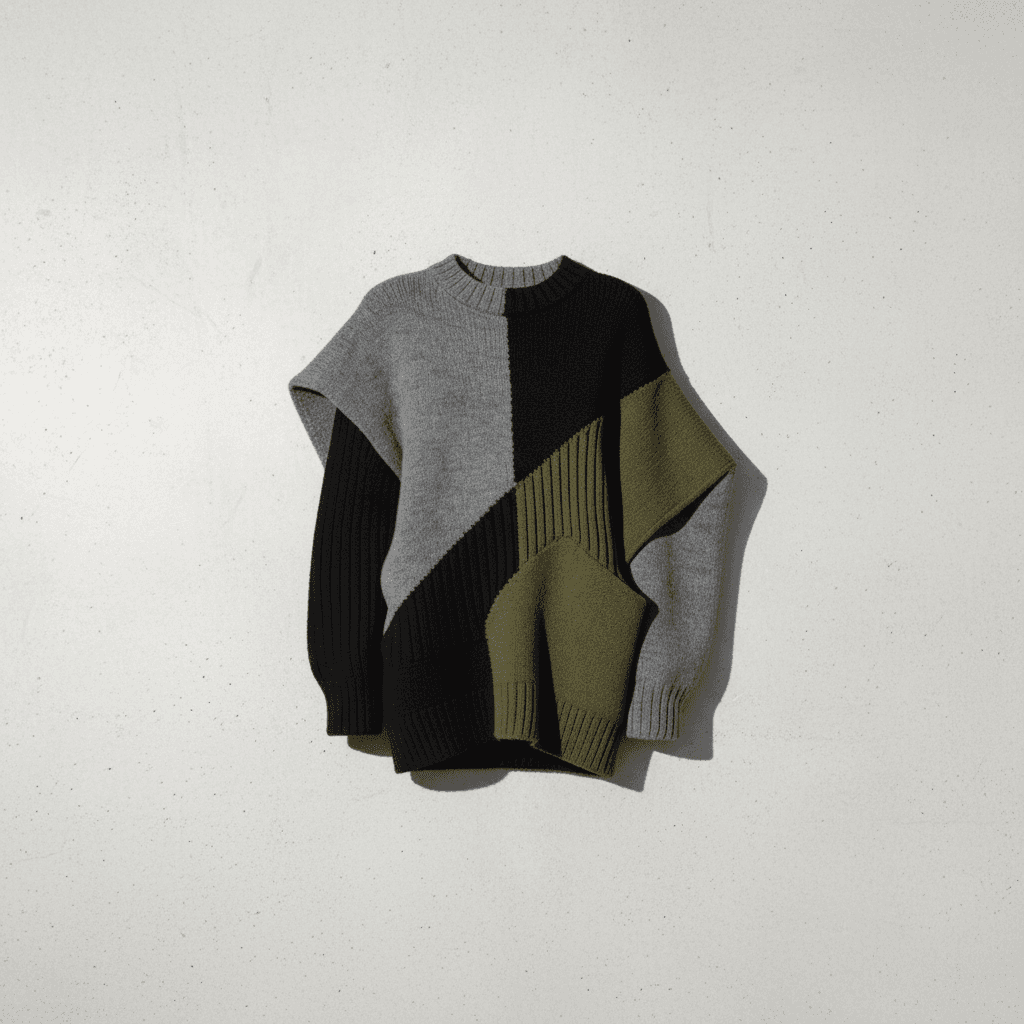 A model wearing Kage Form Knit Sweater